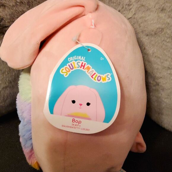 NWT Bop 8" Bunny Fuzzy Rainbow Belly - Picture 3 of 7